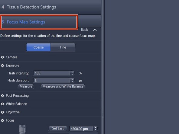 Double click on the "Focus Map Settings" tab.