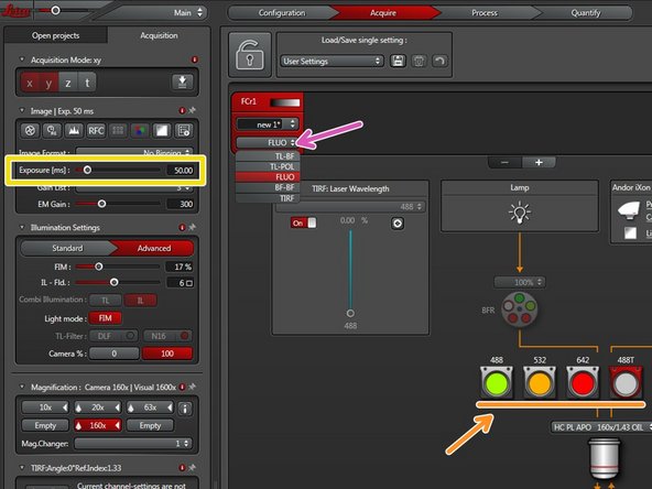 In the &quot;LAS X&quot; software: