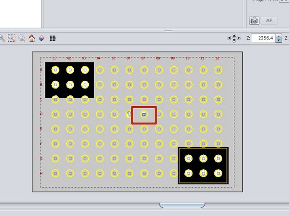 To move the stage,  click into the center of a well in the middle of your plate.