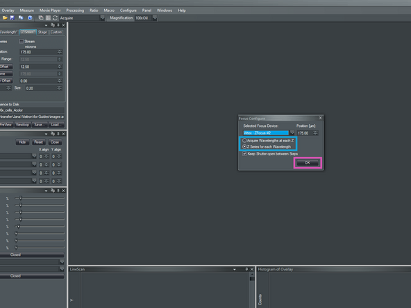 Within the opened window &quot;Focus Configure&quot; select your &quot;Focus Device&quot; from the drop down menu.