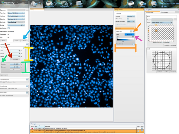 Click on &quot;Snapshot&quot; for checking just one channel's settings