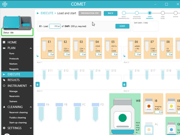 2.) In the second step of the EXECUTE wizard, review the allocation of reagents.