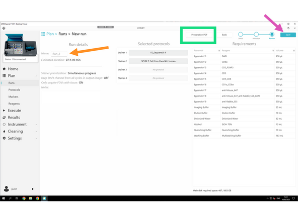 Follow the required naming convention: PI initials_Lab_User initials_RUN_Name