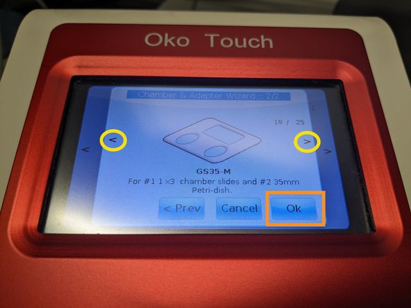 Toggle through the adapters until the one installed (usually installed &quot;GS35-M&quot; as depicted).