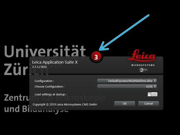 Start&quot;LAS X&quot; software.