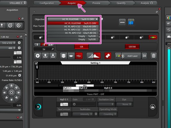 This is a mandatory step as it avoids possible collision of the stage and objective during exchange of inserts and/or samples.