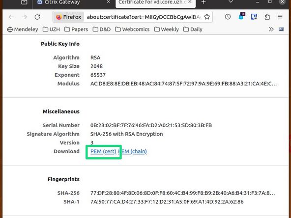 Download the .pem files