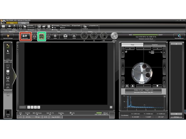 Start imaging by clicking &quot;Observation&quot;.