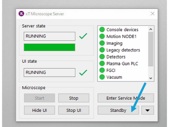 Unload your sample, as the stage may warm above -150°C.