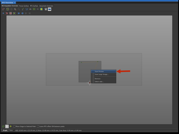 Right-click on the defined area and click on Scan Preview