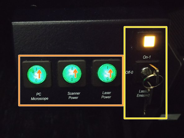 Switch-OFF the fluorescence lamp.