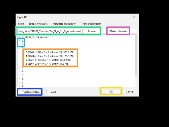 Open Fiji and open the ome-zarr importer: File-&gt;Import-&gt;HDF5/N5/Zarr/OME_NGFF.
