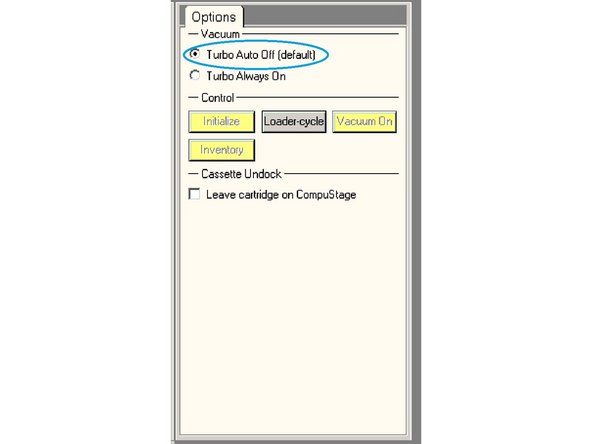 Make sure that the Turbo pump is set Turbo to Auto Off (otherwise the vibration would affect your data).
