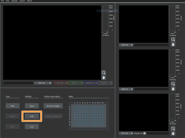 Settings of the previous scan will be automatically loaded upon software start.