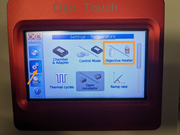 To ensure accurate, stable imaging while using environmental control and an immersion objective it is recommended to use the available objective heaters.