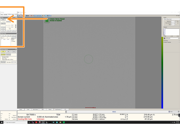 Click 'EFTEM' in the 'EFTEM' tab.