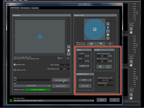 Choose your imaging pattern here.