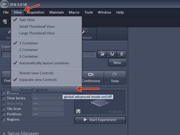 In acquisition tab: Click &quot;View&quot; - Show all global.