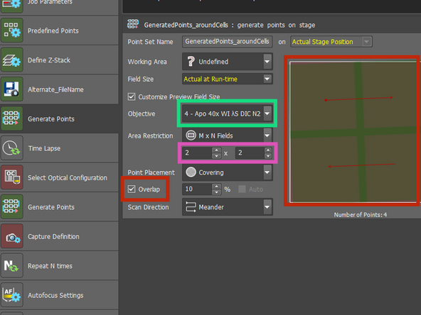 Select the desired objective.