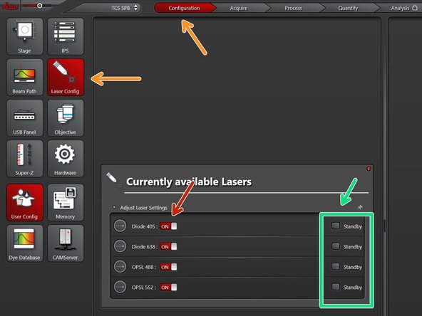 Go to Configuration -&gt; &quot;Laser Config&quot;. Check in the booking system if there is another booking shortly after you: