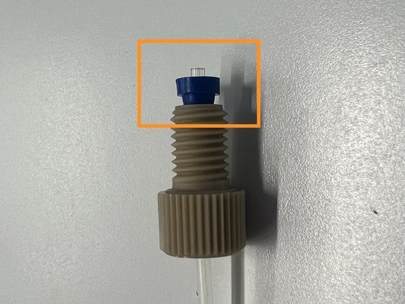 Make sure that the threaded end of the tubing has about 1mm of tubing coming out.