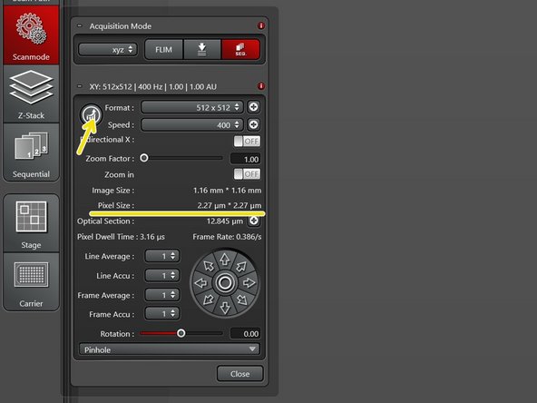 Proper xy sampling (pixel size) is crucial for acquiring optimal images.