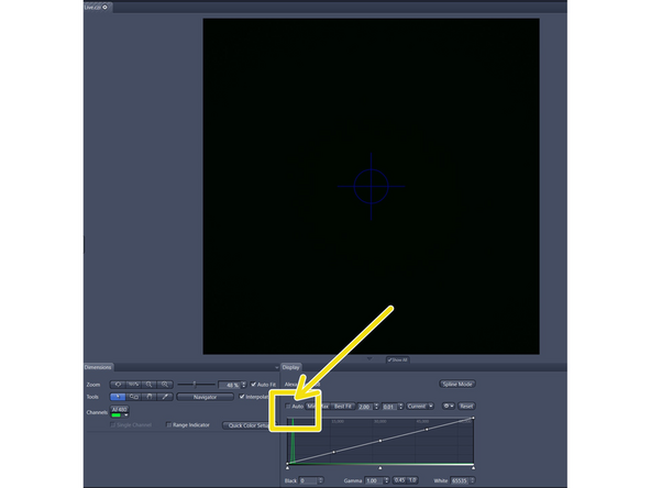Double click the channel you want to use for finding the focus (e.g. Alexa Fluor 488).