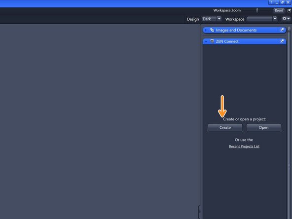 Open the &quot;ZEN Connect&quot; tab (right hand side in &quot;ZEN&quot; software).