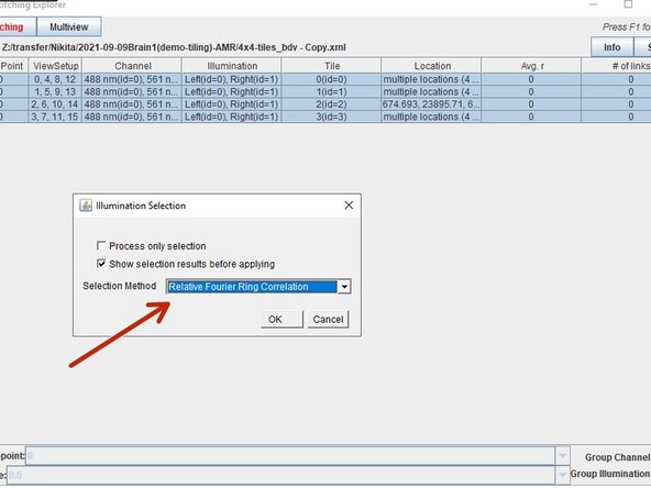 Press right click over your selected data and choose &quot;select best illuminations&quot;.