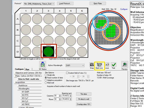 Keep in mind the shutter closes after 30 seconds, so you have to stop and start live to keep seeing your tissue edges