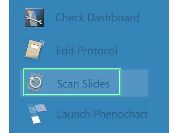 Proceed by clicking on &quot;Scan Slides&quot;.