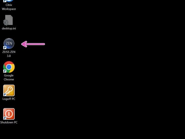 Start the &quot;ZEN 3.x (blue edition)&quot; software