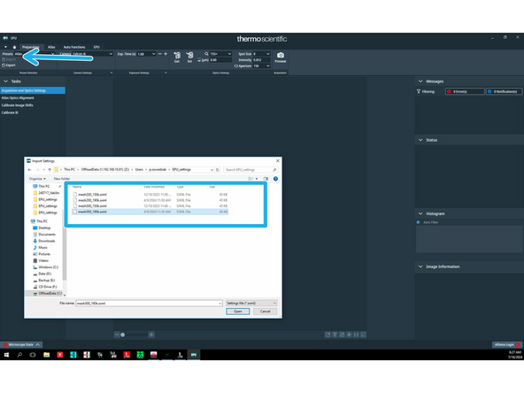 Load your settings by clicking 'Import' and selecting appropriate file.