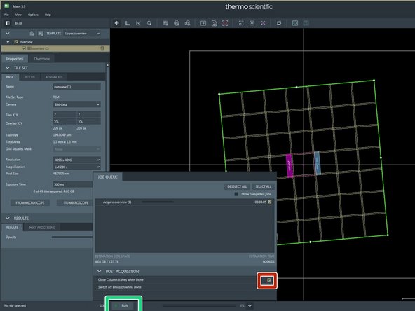 Click on the arrow to open the pop up menu with the job list.