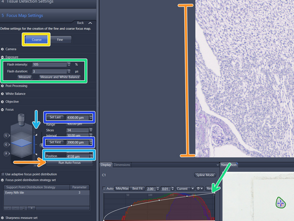 Double click on the &quot;Focus Map Settings&quot; tab  make sure &quot;Coarse&quot;  mode is active