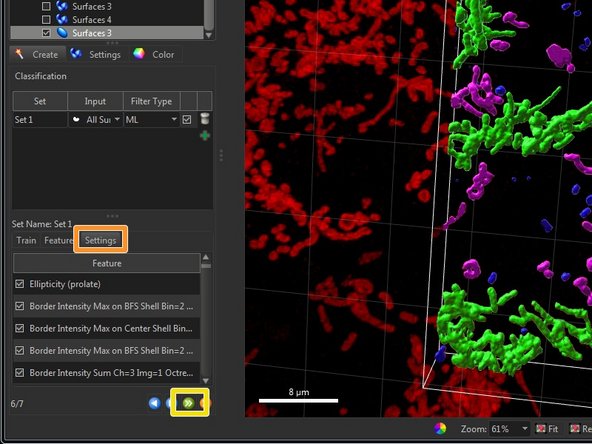 In &quot;Settings&quot; you can select or de-select features used for classification. Usually this is not needed but can be used to bias the classifier towards some aspects of your data.