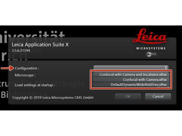 Select the appropriate &quot;Configuration&quot;.