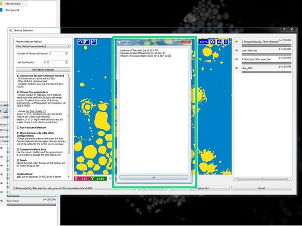 Select the proposed filter sets and check the results. Adjust the parameters as needed.