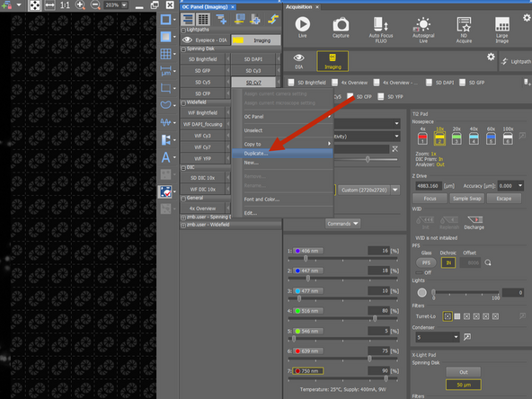 Right-click on the OCs you would like to use and duplicate