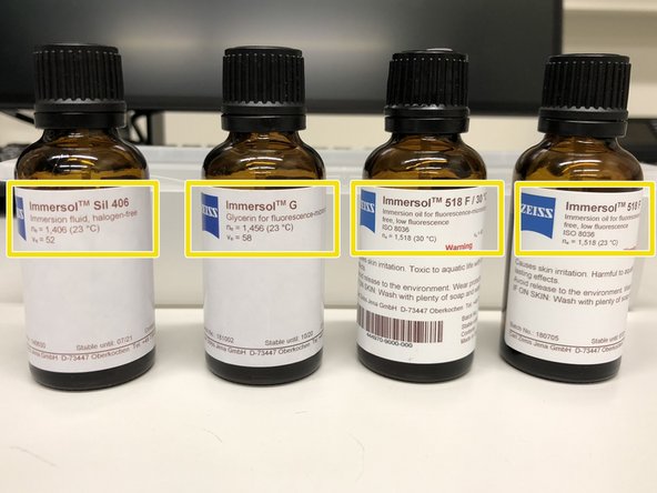 Explore the available immersion media and be sure to select the appropriate one for your objective, collar setting as well as incubation temperature.