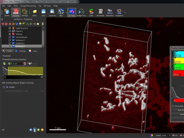 It’s usually better to include lower intensities (Lower threshold) as you can work with other filters in the following steps.