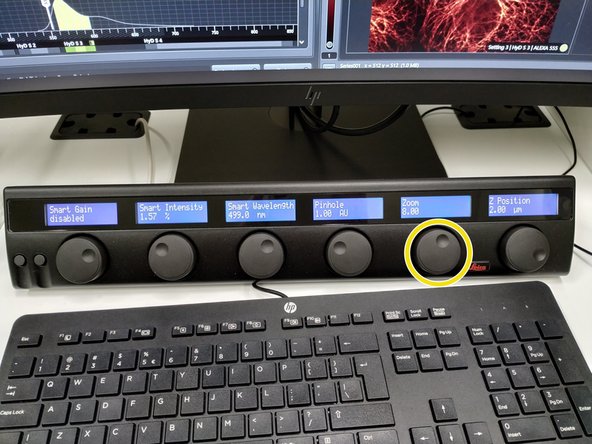 Change your field of view by using the &quot;Zoom&quot;. You can also use the knob in the external control panel.