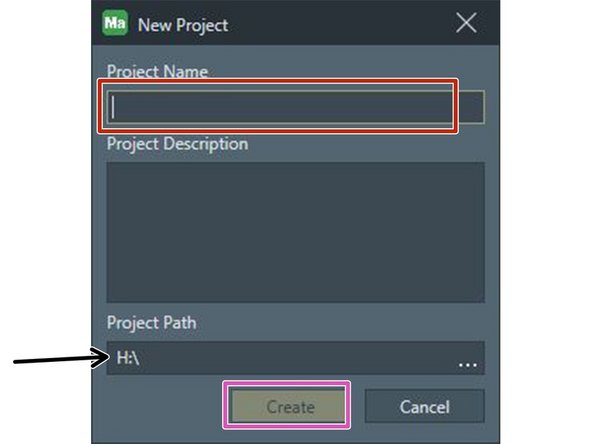 Type in you project name