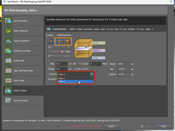 Choose Piezo Z (faster)