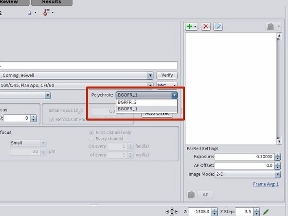 Choose a suitable polychroic: