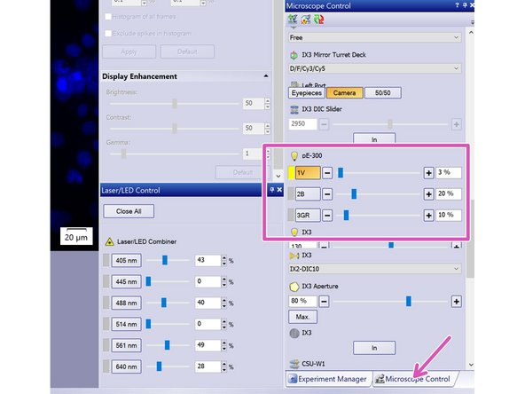 Check the &quot;Synchronize Shutter&quot; box option if you would like to minimize exposure of your sample to light.