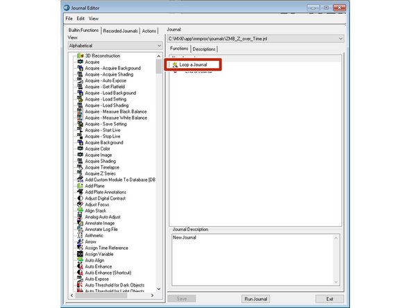 Double click on &quot;Loop a journal&quot;.