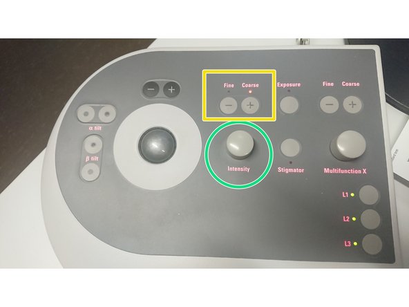 Skip this step if screen current is in range (2.4nA - 3.4nA)