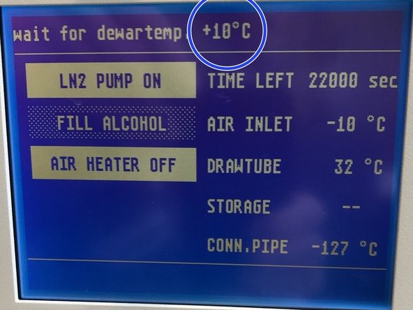 This activates the heating cycle. Cycle will only start when the chamber temperature reaches 10°C.