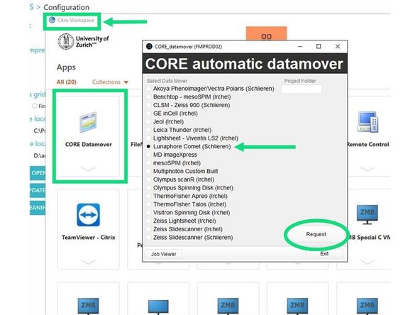 a) Click on the protocol of interest (by default the most recent appears at the top of the list).